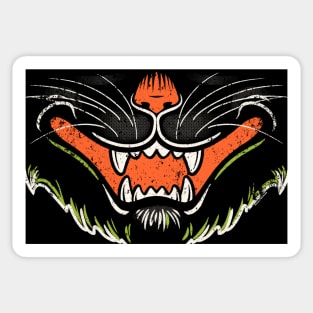 Vintage Halloween Distressed Retro Black Cat Mouth Sticker